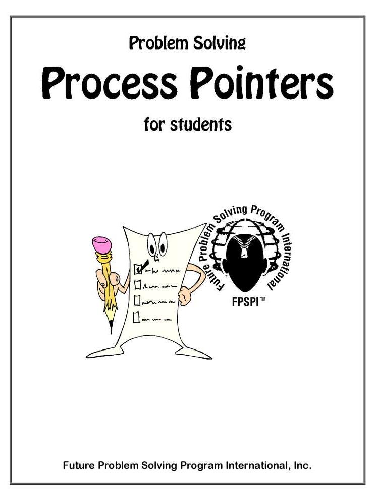 Problem Solving Process Pointers Cover Page